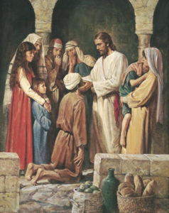 Jesus heals a blind man